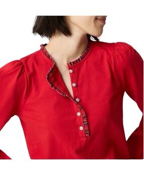 J. Crew Long-Sleeve Tartan and Jewels Henley size L CO282 NWT